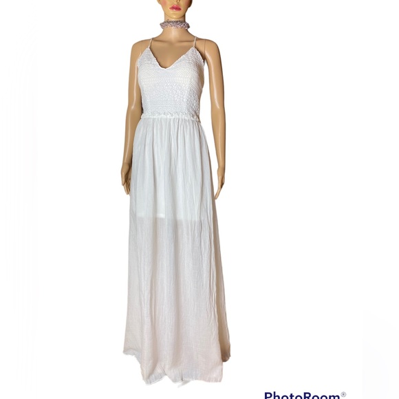 LTX Sportswear flowy white maxi dress Size medium - Picture 4 of 10